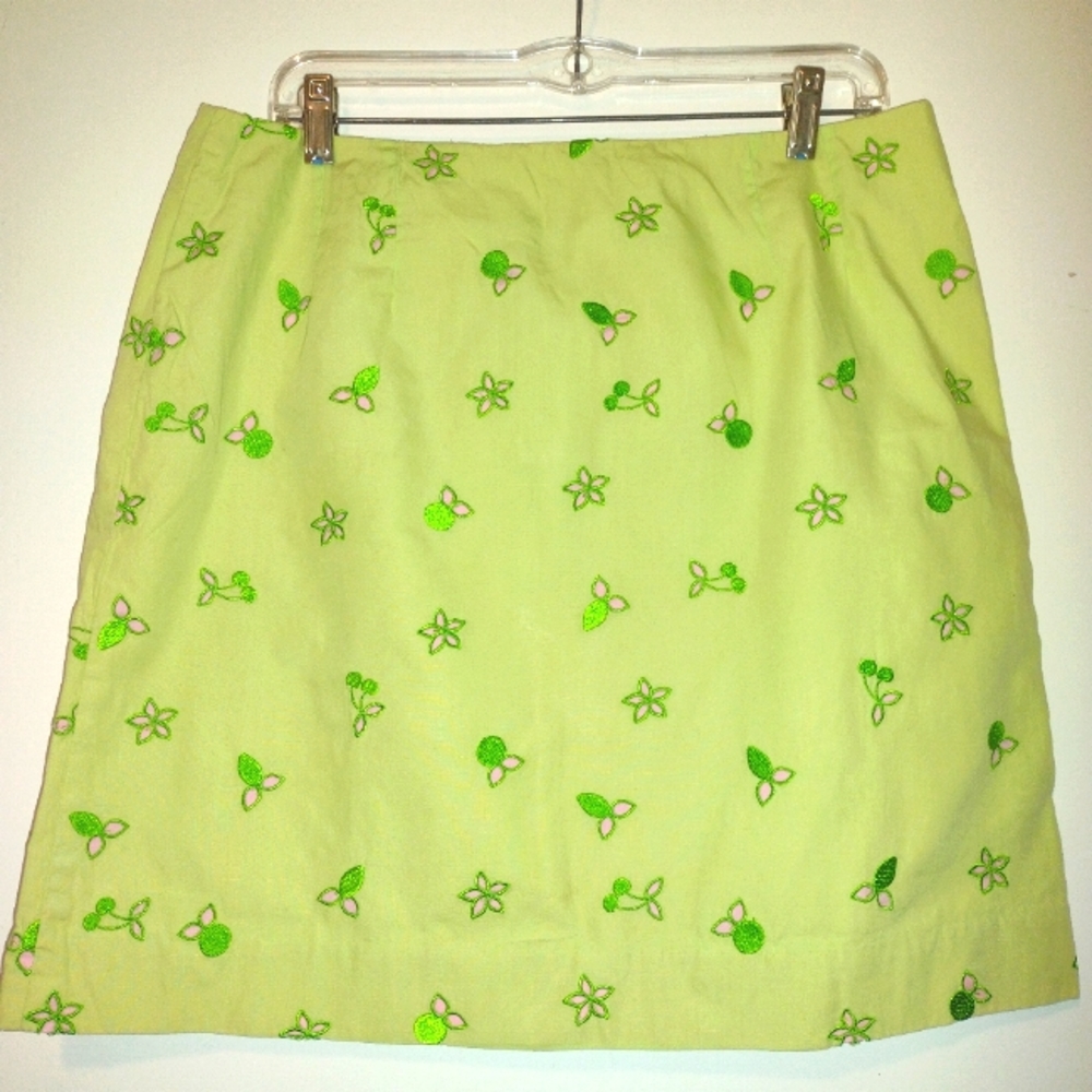 Lilly Pulitzer vintage lined and embroidered skirt